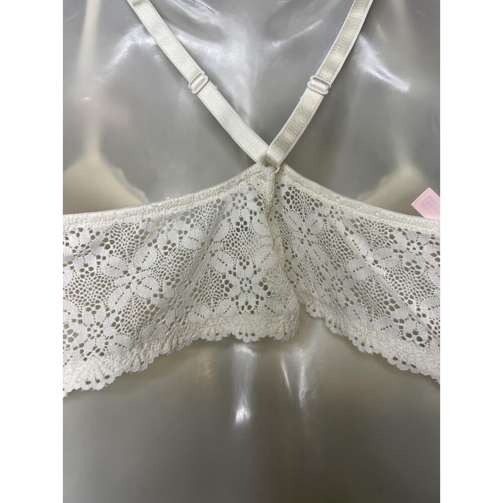 Victoria's Secret Bra Womens 38C White Lace Push Up Front Closure Crossback - Picture 5 of 10